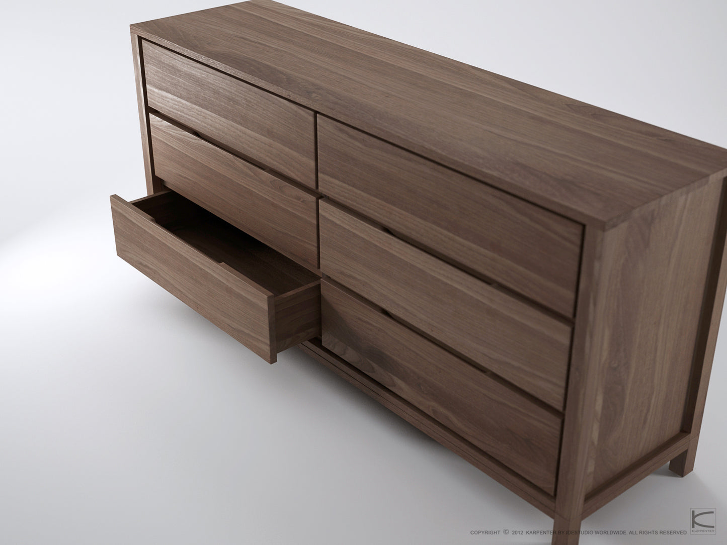 KSD014T-6 wooden dresser with open drawer