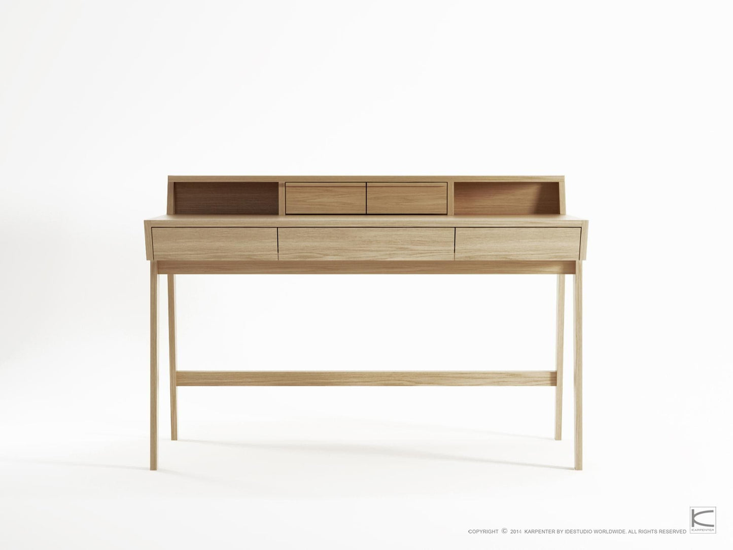 Modern wooden desk with drawers