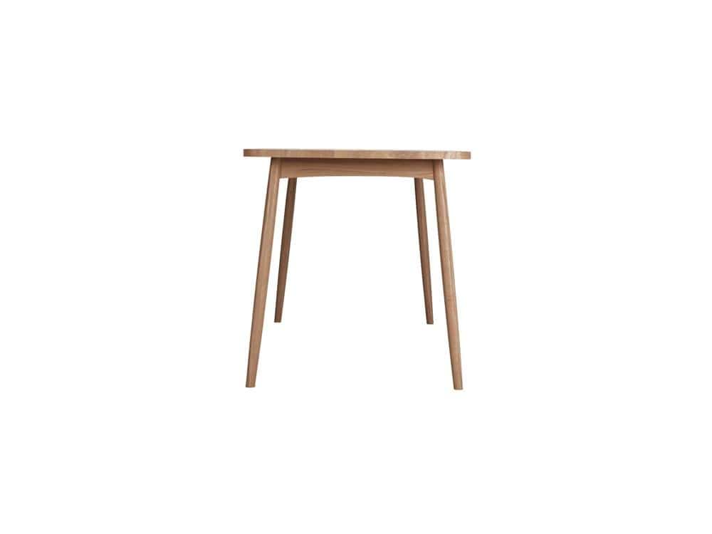 Wooden table with angled legs