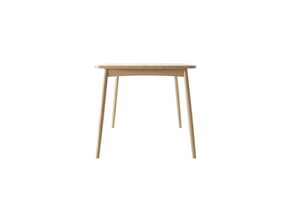 Wooden dining table with tapered legs