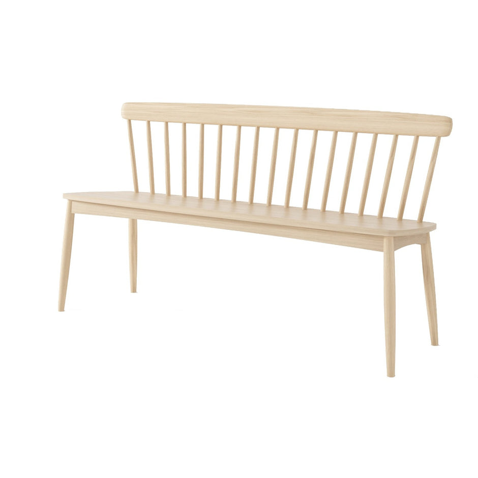 KT017O-2 wooden bench with spindle back