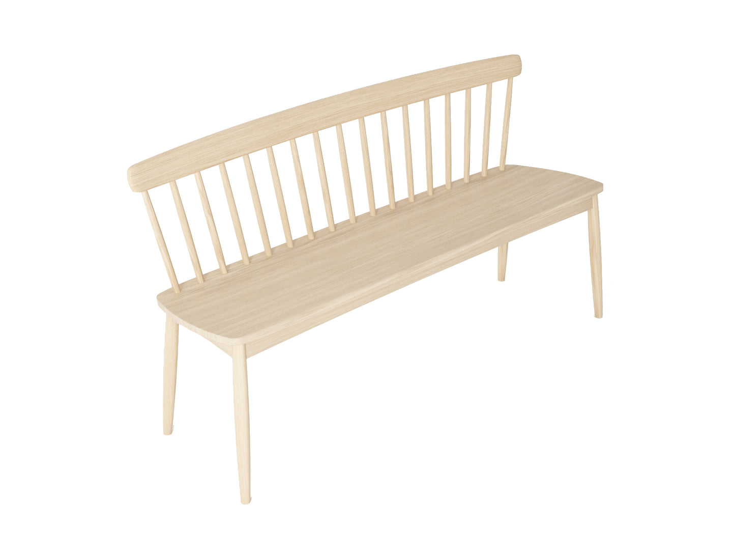 KT017O-3 wooden bench with spindle back