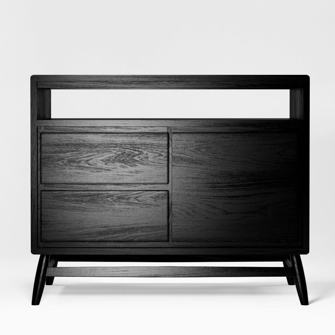 KT024SB-2 Black Wood Cabinet
