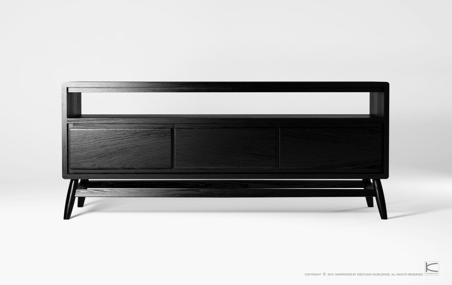 KT025SB-2 Black Wooden Media Console