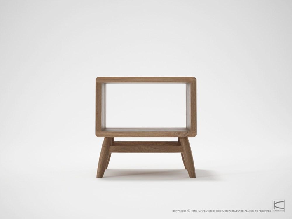 Twist Bedside - FSC Recycled Teak-Indoor Furniture-Karpenter-Teak Brown-FSC-Certified Recycled Teak-SLH AU