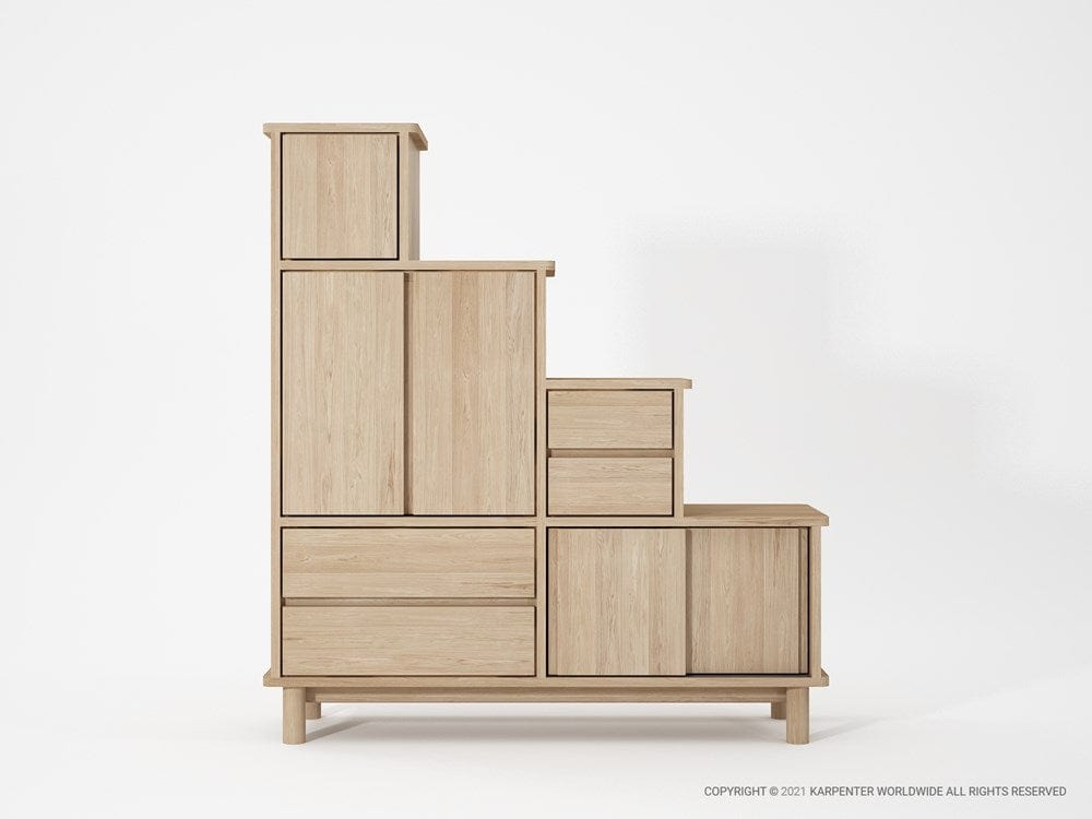 Modern Wooden Cabinet with Drawers and Doors