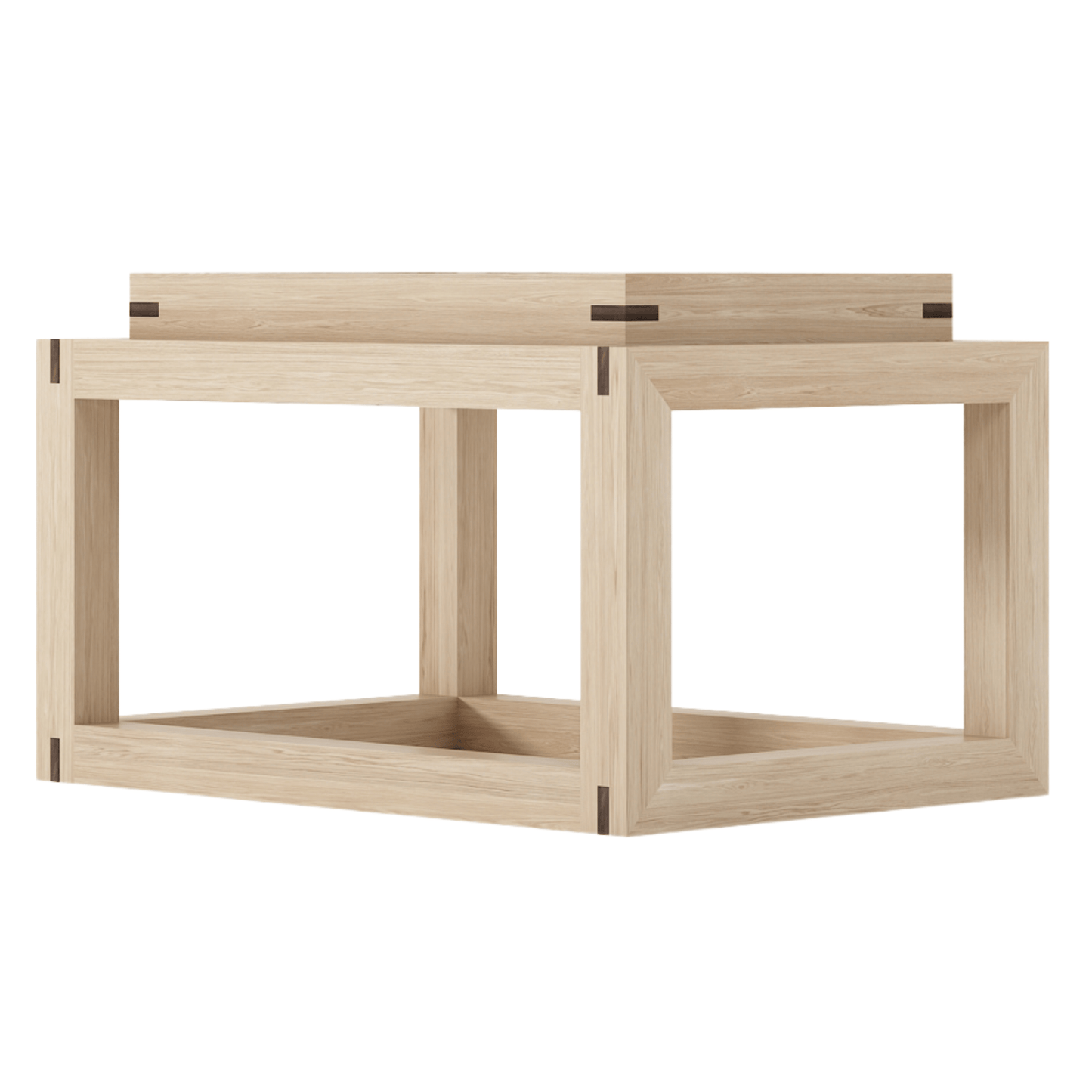 Wooden KUD01O coffee table with open frame design.