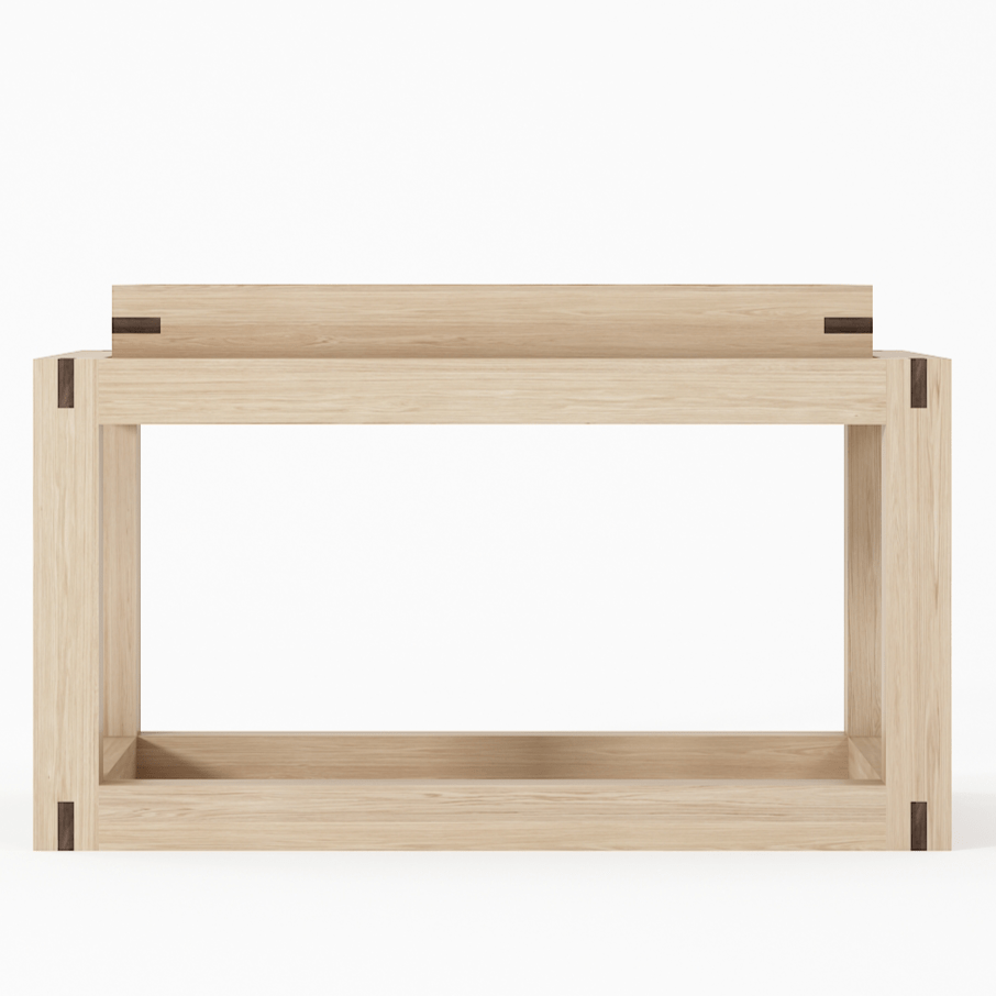 Modern wooden table with open frame