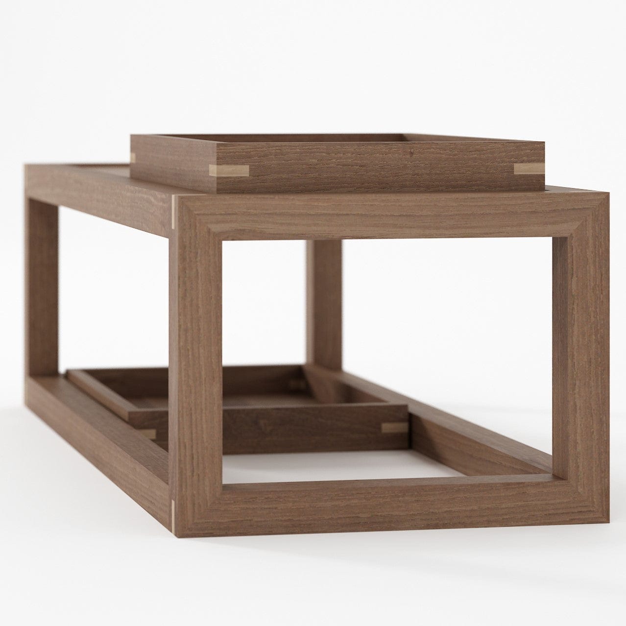 KUD03T_6 Modern Wooden Coffee Table with Trays