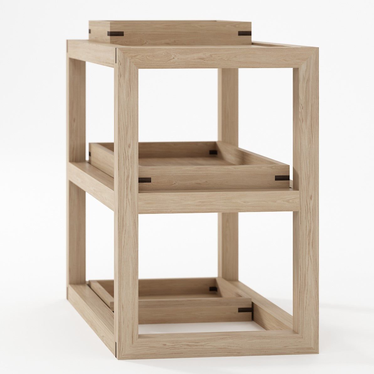 KUD05O Wooden shelf with three tiers