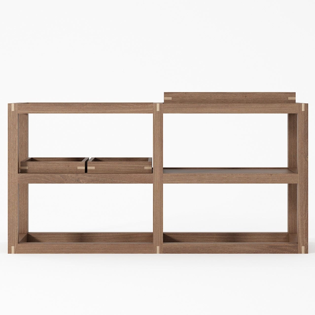 Wooden shelf unit KUD06O_4 with trays