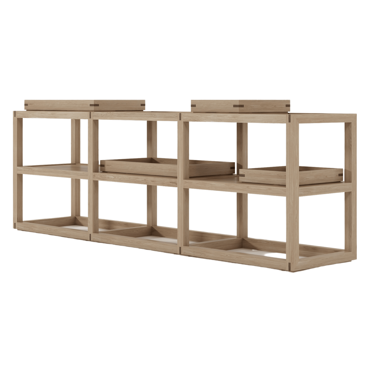 KUD07O_1 Wooden Shelving Unit with Trays