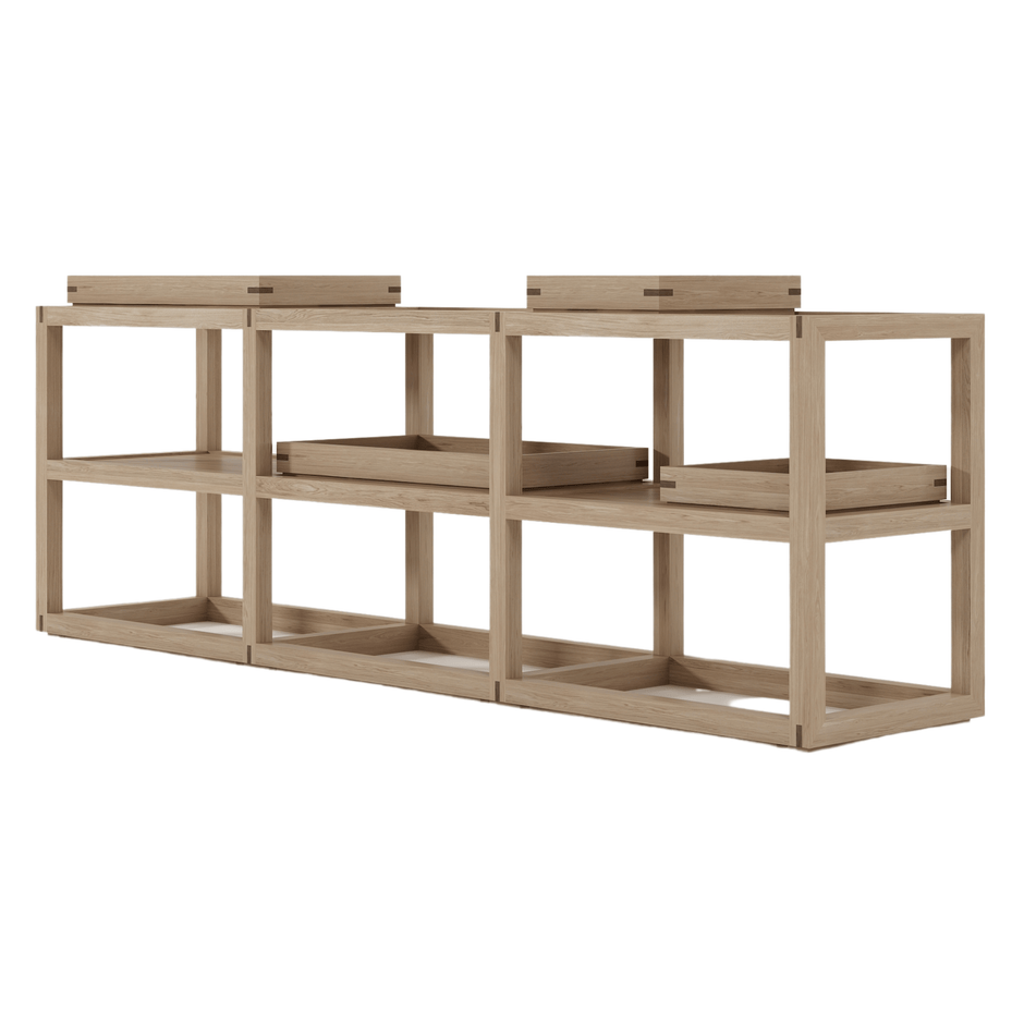 KUD07O_1 Wooden Shelving Unit with Trays