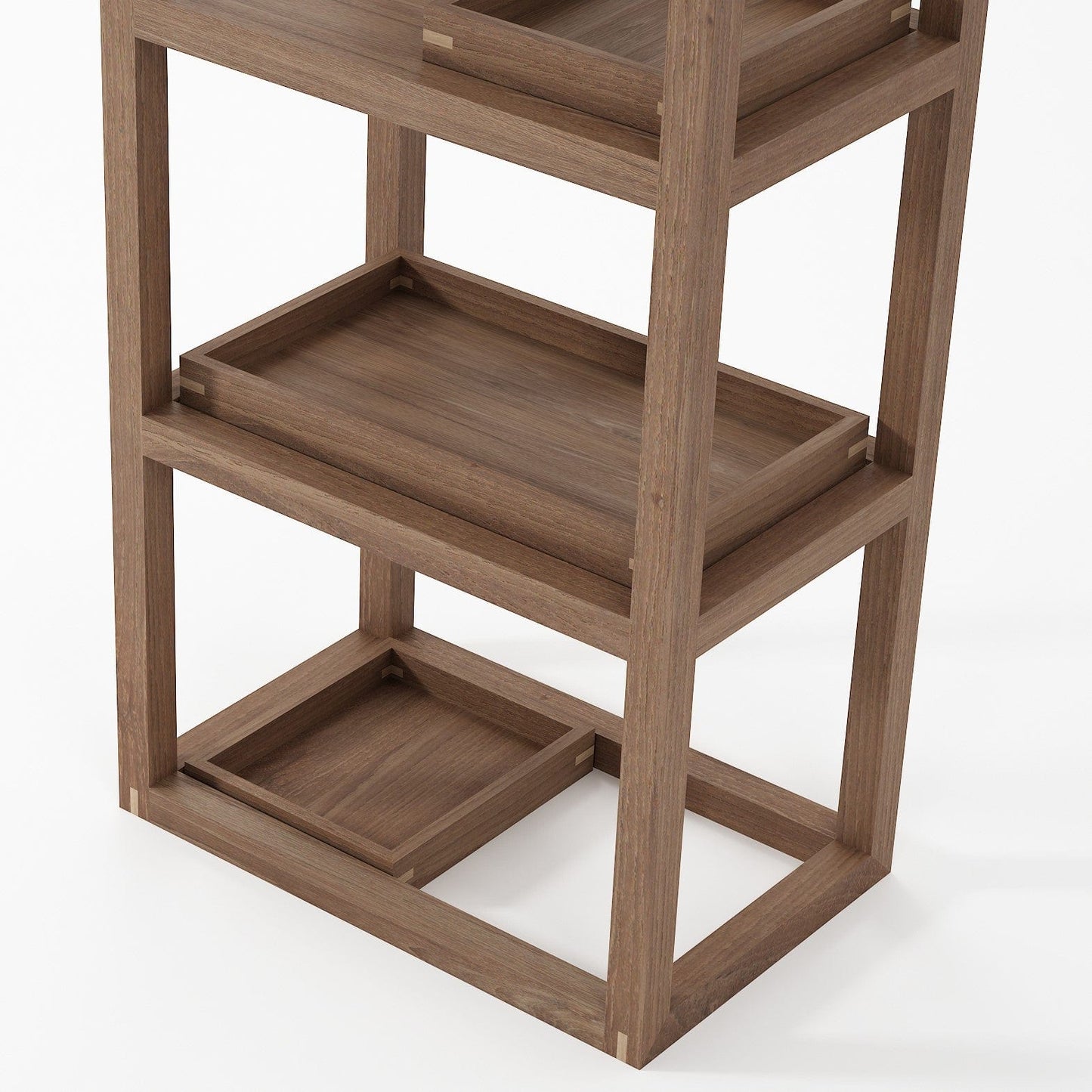 KUD09T_4 wooden shelf unit with trays