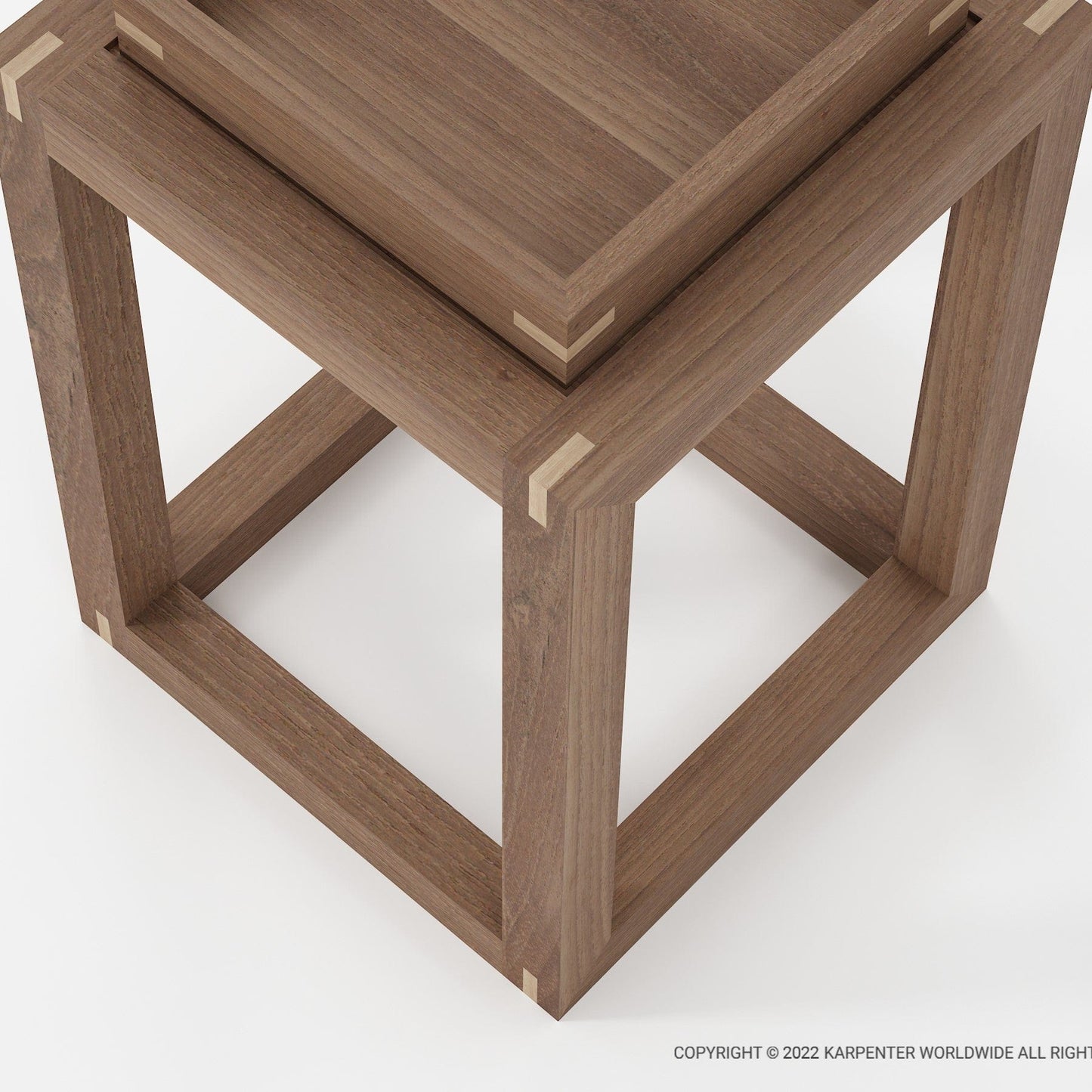 KUD11T Wooden nesting table set