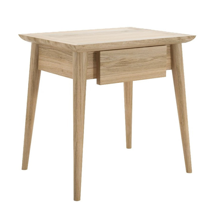 Scandinavian Vintage European Oak Bedside With 1 Draw Table 45cm-Indoor Furniture-Karpenter-Neutral Oak Wood-European Oak-SLH AU