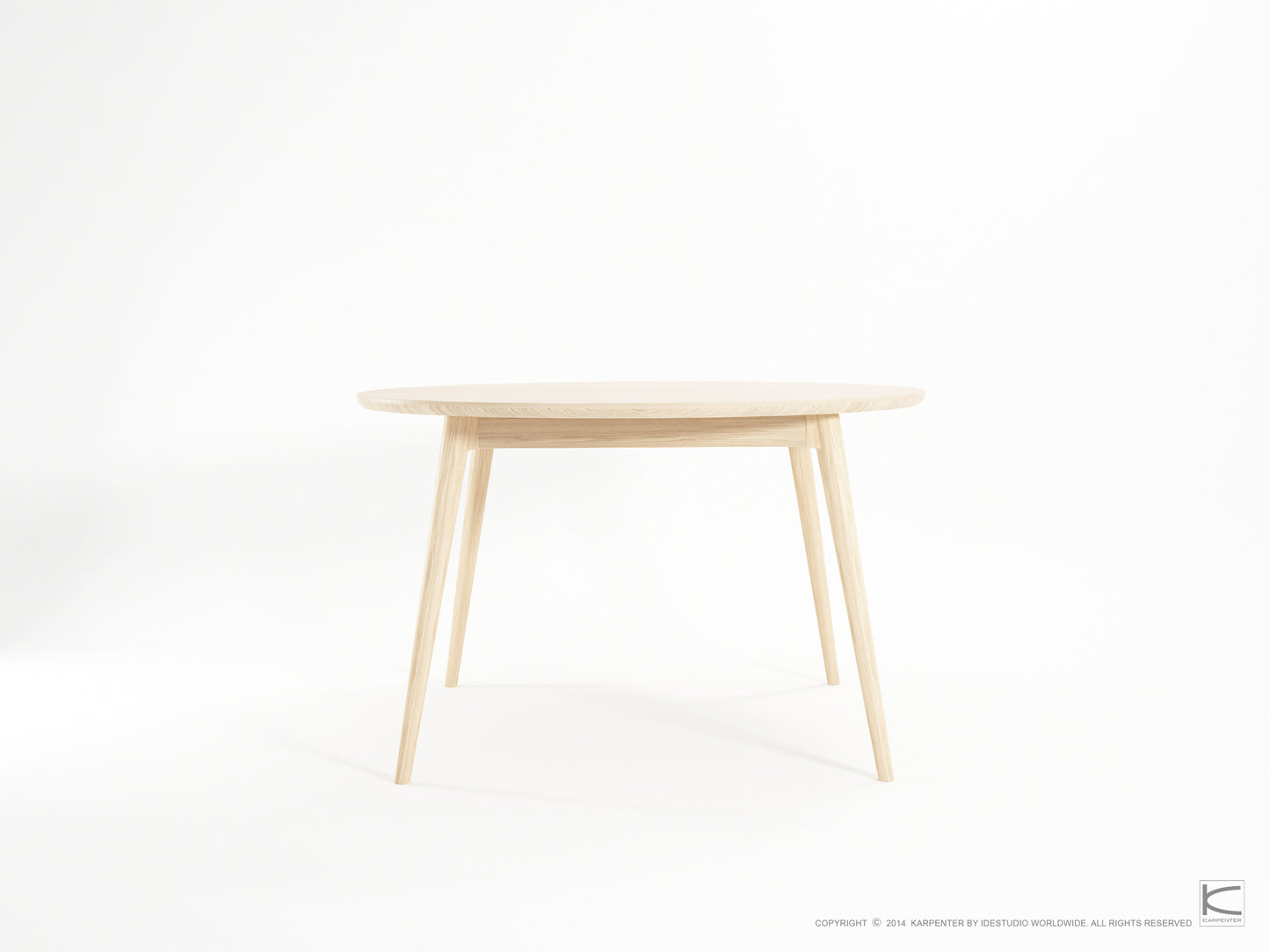 KV0233O Table - Round wooden table with light finish
