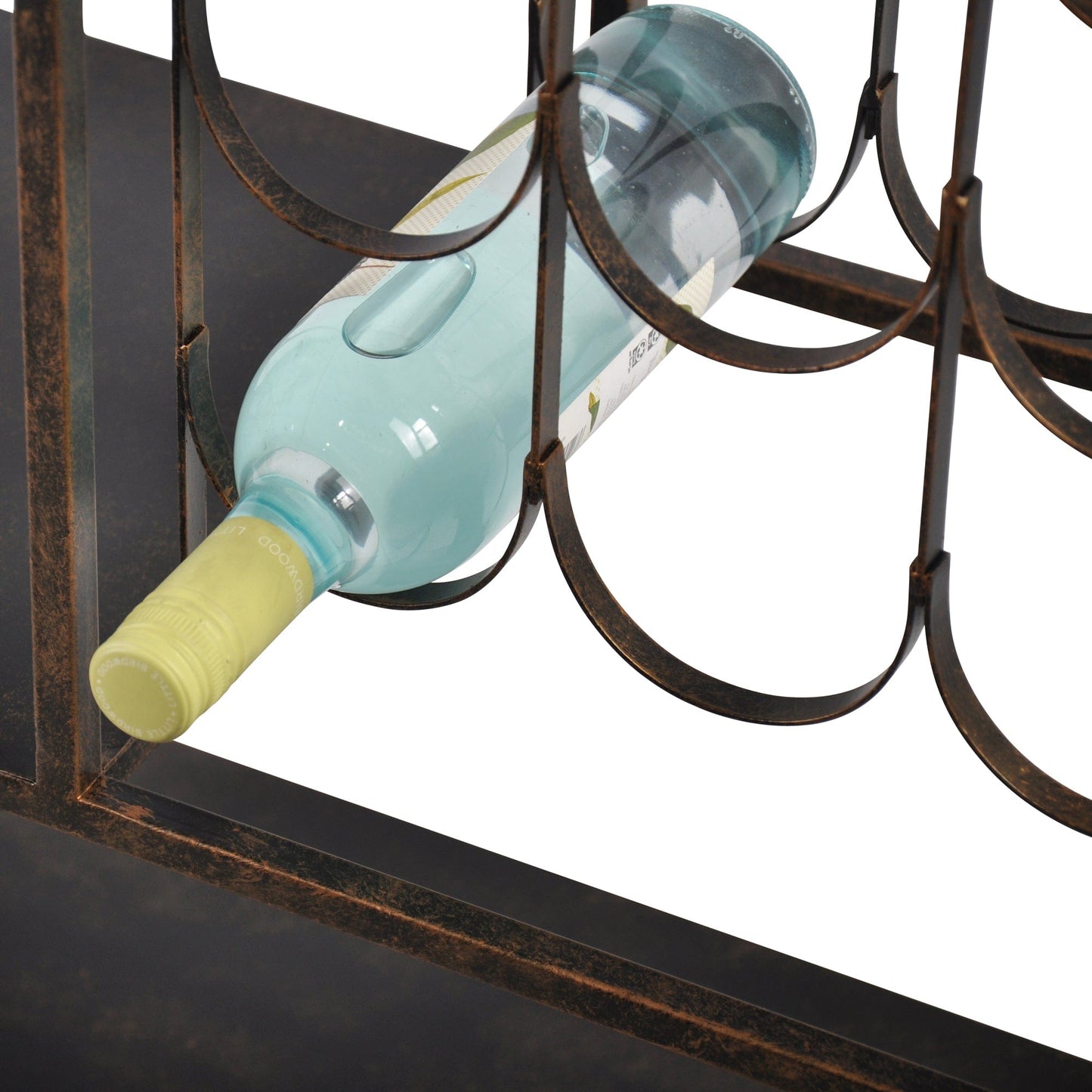 Wine bottle in decorative wine rack