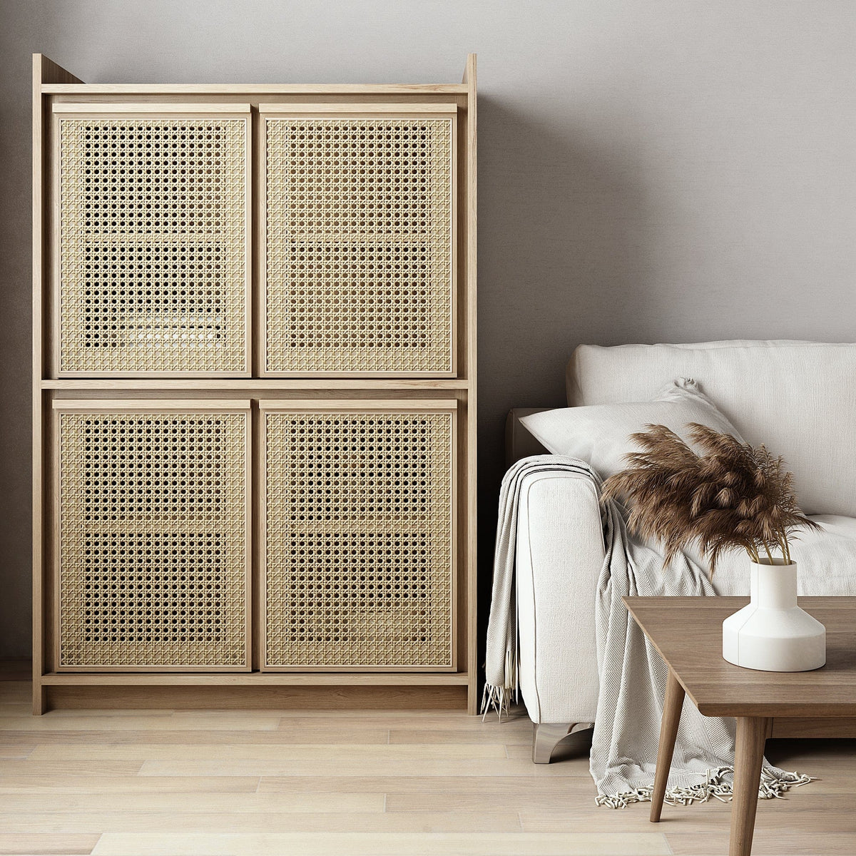 Roots Cupboard with 4 Doors - European Oak | SLH Designer Furniture-Indoor Furniture-Karpenter-Neutral Oak Wood-European Oak-Natural Oil-based-SLH AU