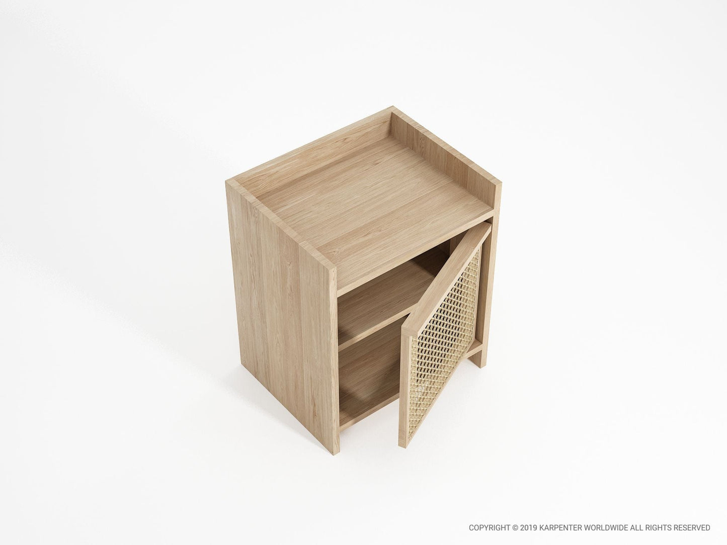 Right side table with hinges, 50x40x60cm, wood cabinet