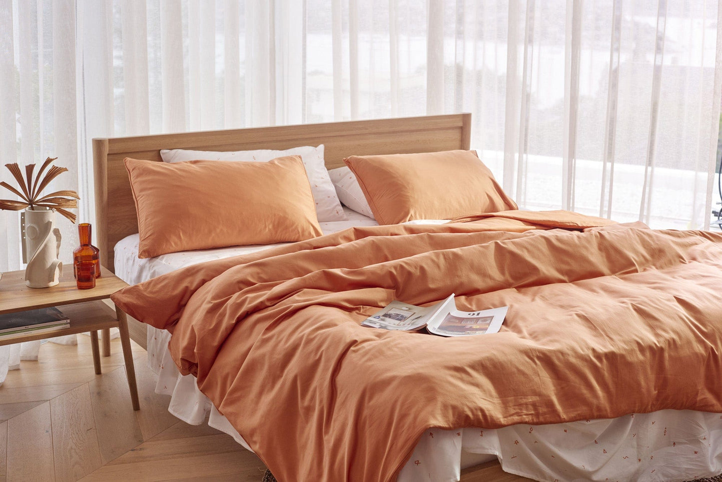 Samantha Harris The Sheet Society bedding set in orange