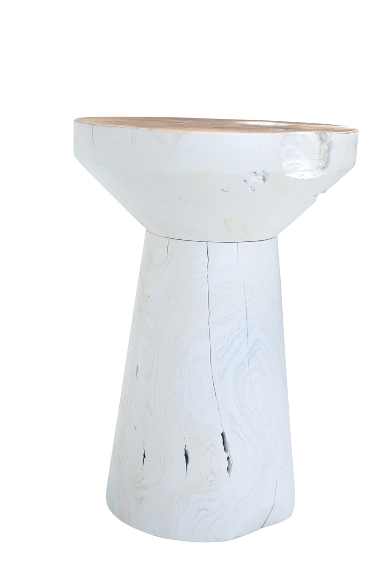 TF155W_3 White Wooden Side Table
