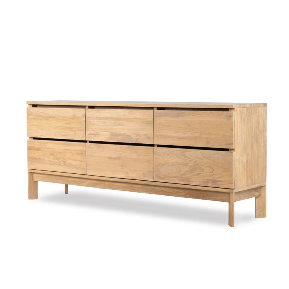 TRE021_1 six-drawer wooden dresser