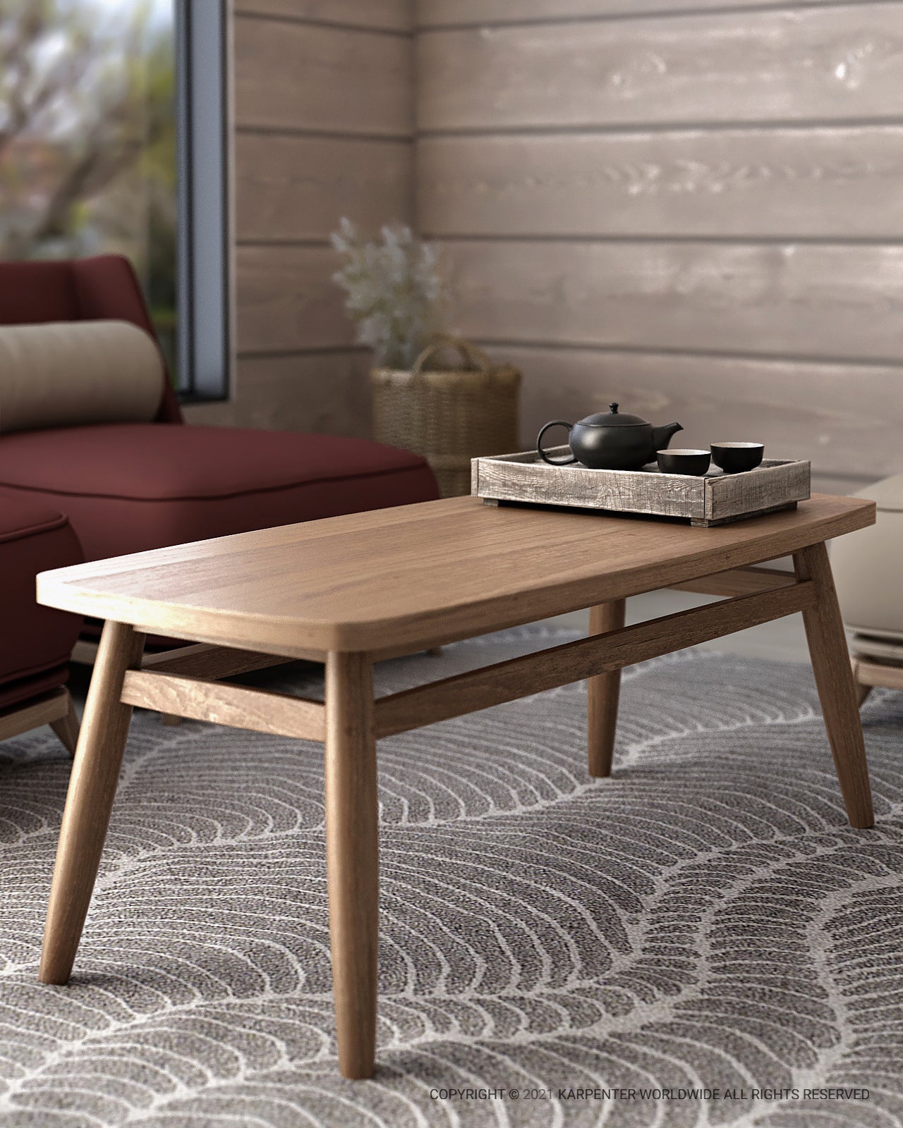 TWIST Coffee Table - Wood Coffee Table with Tray, 10/12/2021