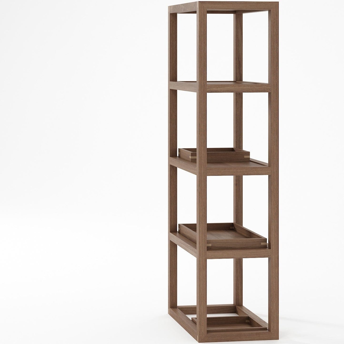 Vertical wooden shelf unit 62x40x164cm