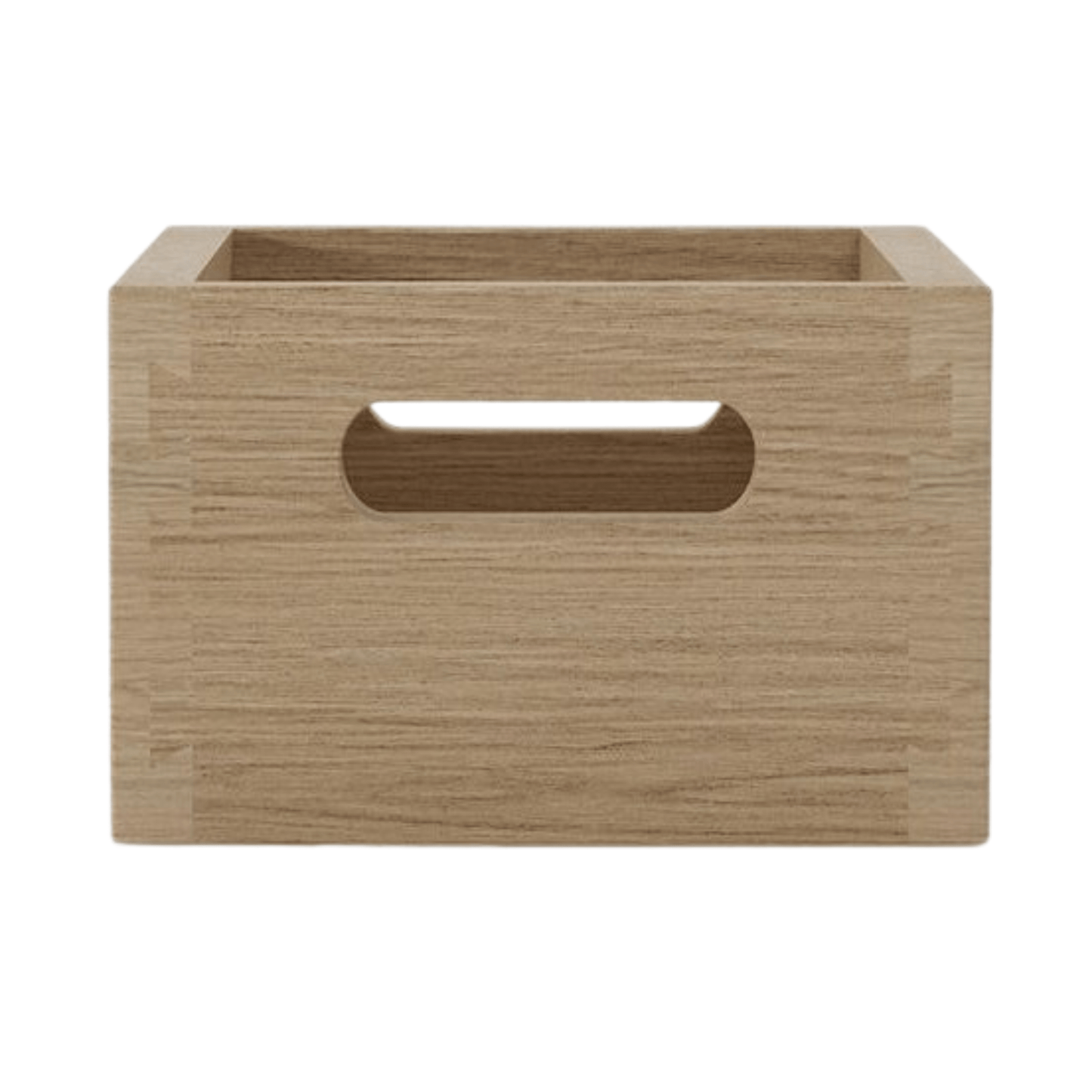 Wooden storage box with handle - background removed