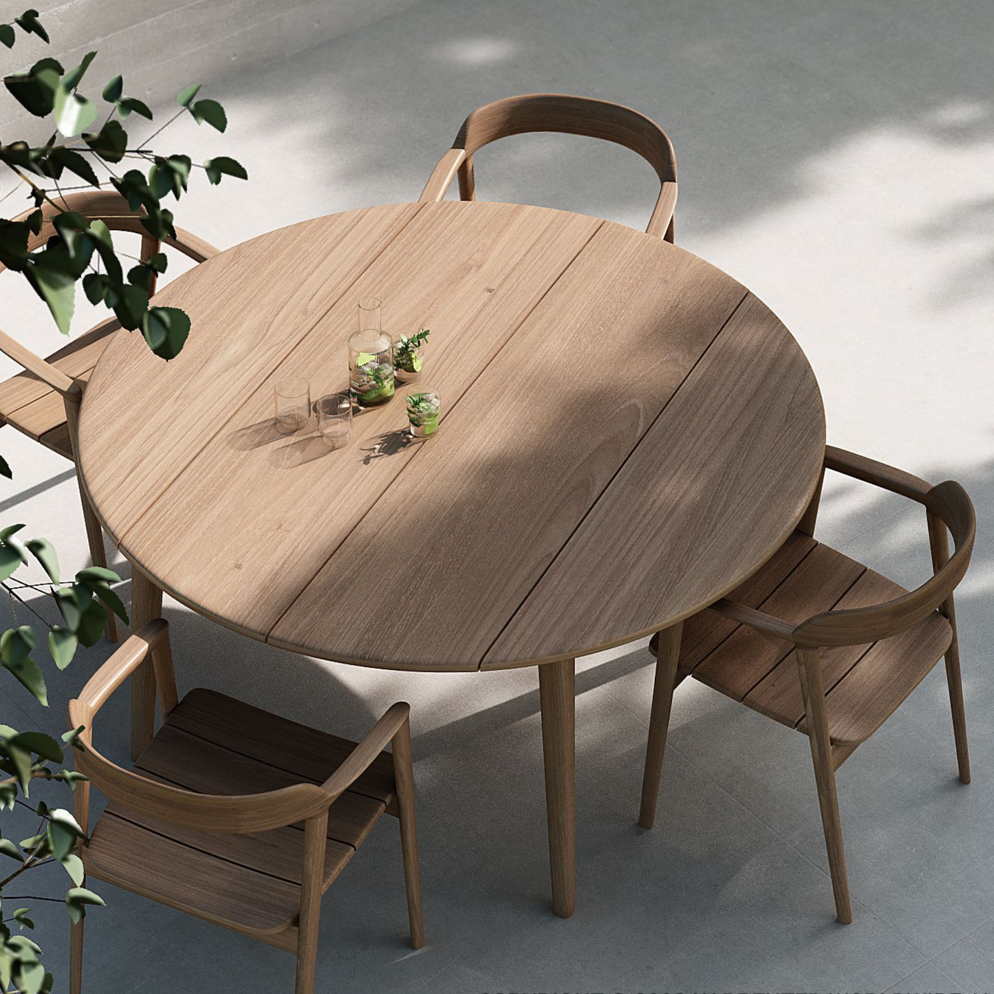 Outdoor wooden table and chairs - backgroundremover_17