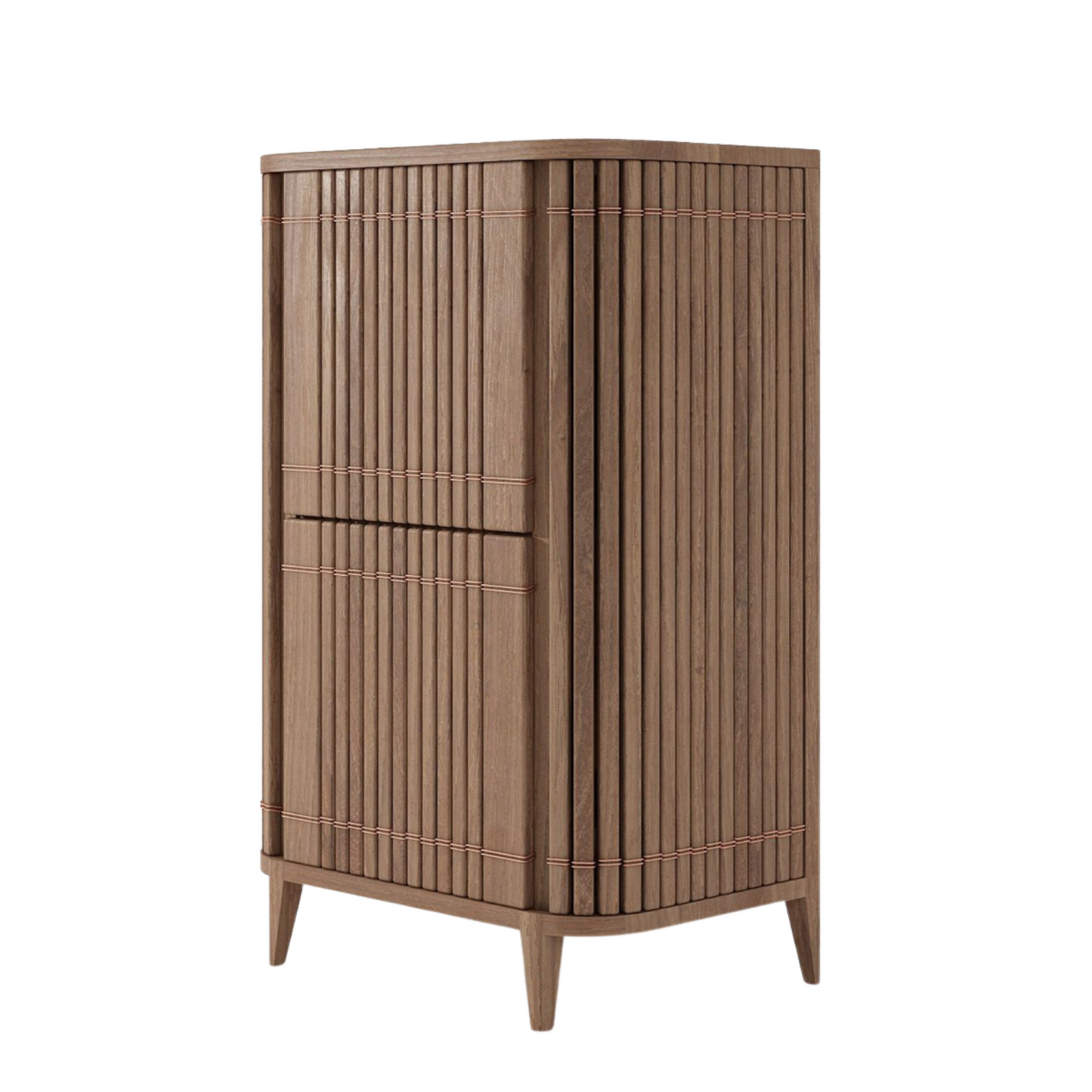 Wooden cabinet with vertical slats - backgroundremover_35