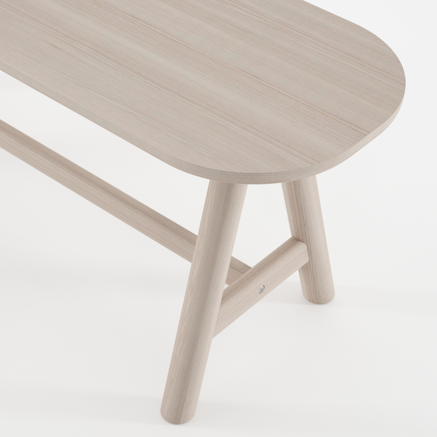 Light wood bench, background removed