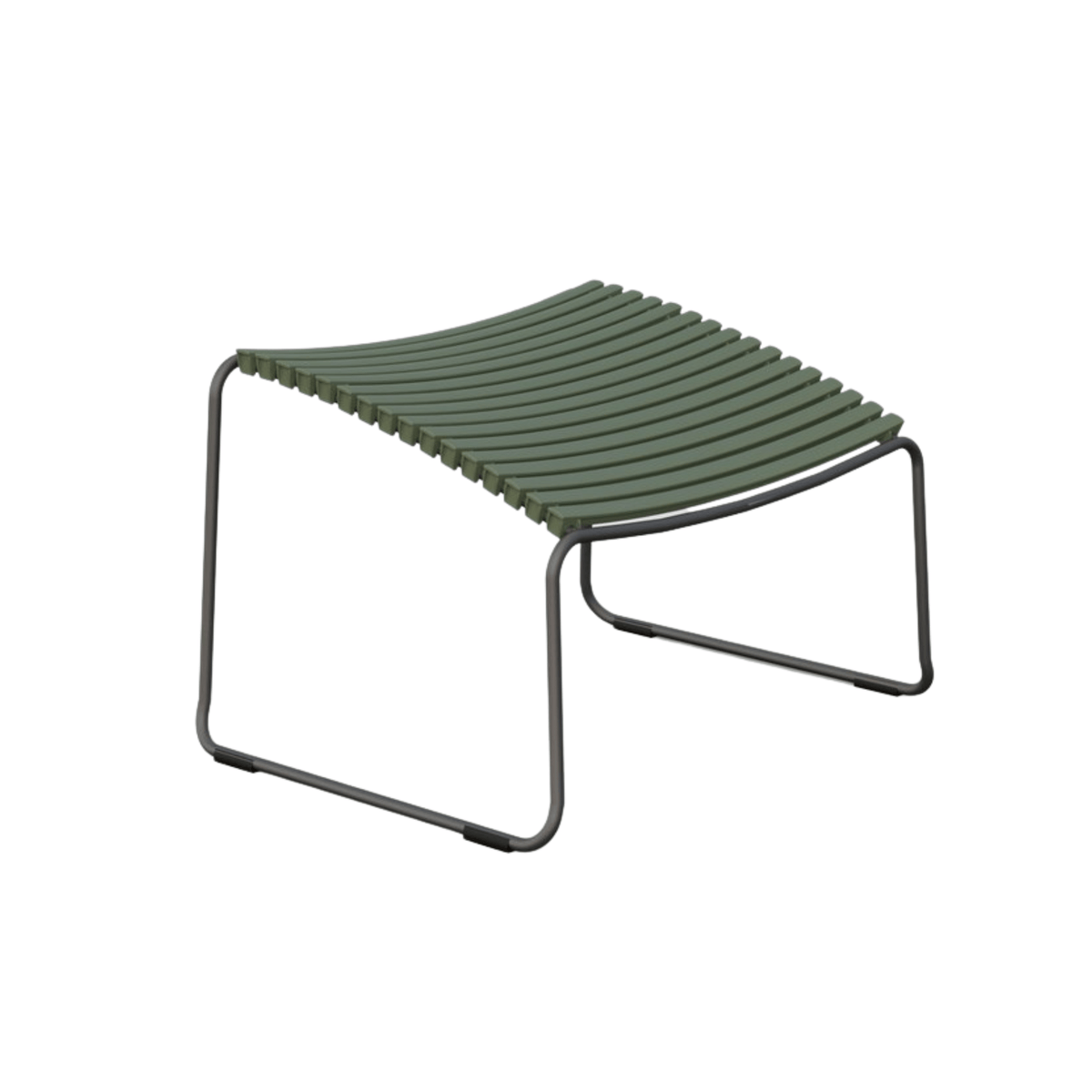 Green outdoor footstool on white background