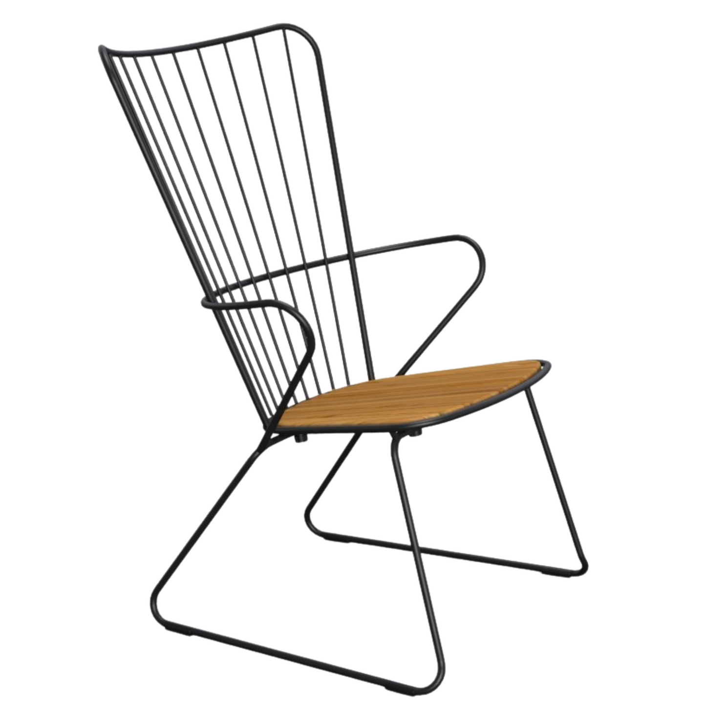Black metal and wood chair - houebackground_17
