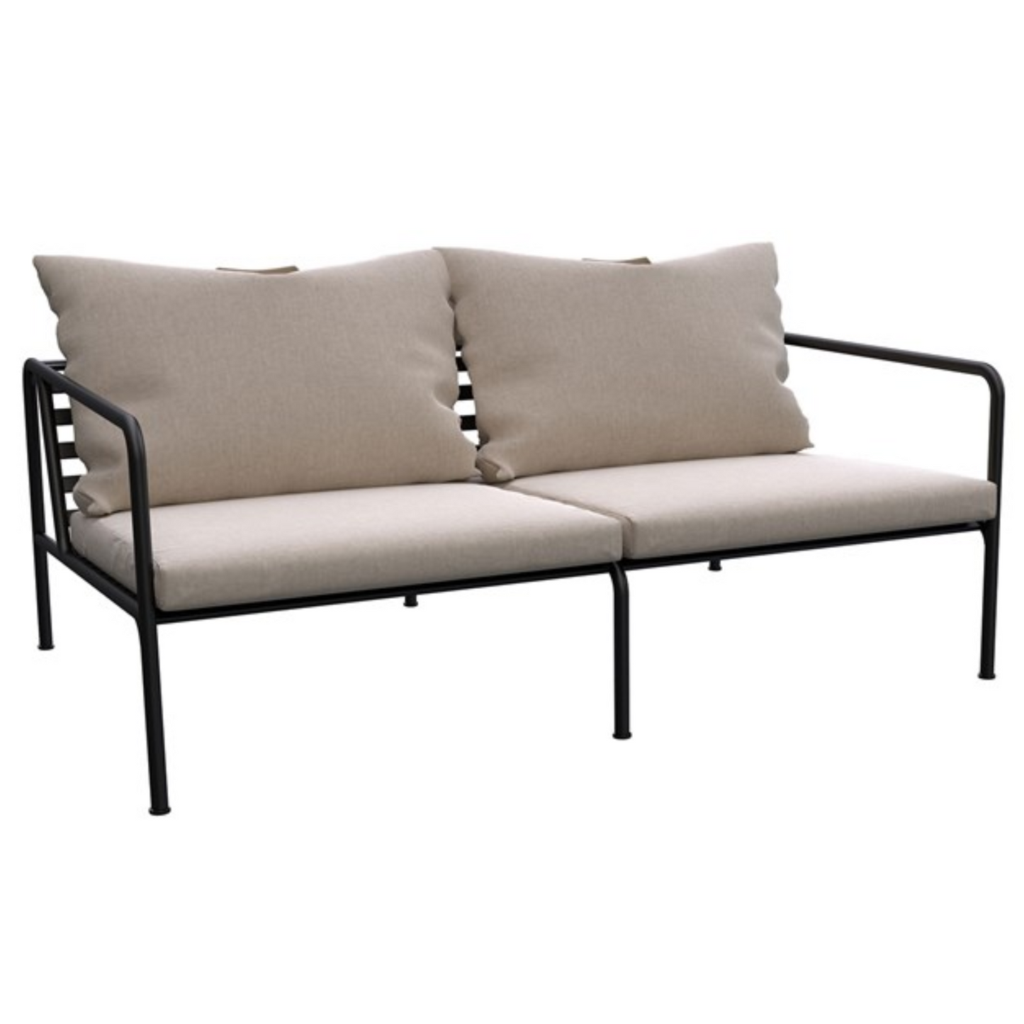 Outdoor loveseat with beige cushions, houebackground_24