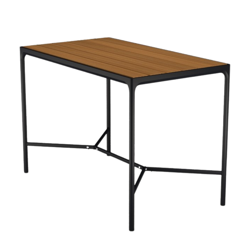 Outdoor patio table with wood top