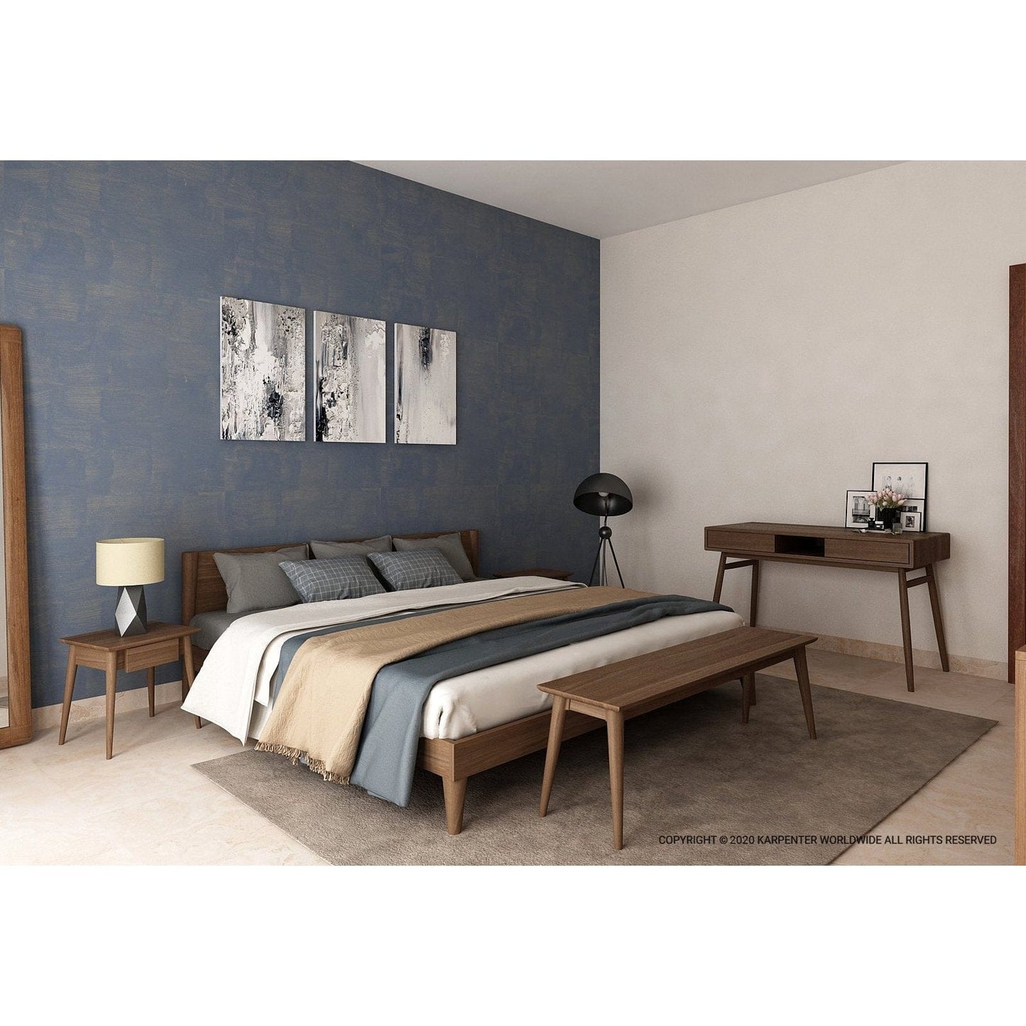 Vintage King Bed - FSC Recycled Teak-Indoor Furniture-Karpenter-Teak Brown-FSC-Certified Recycled Teak-SLH AU