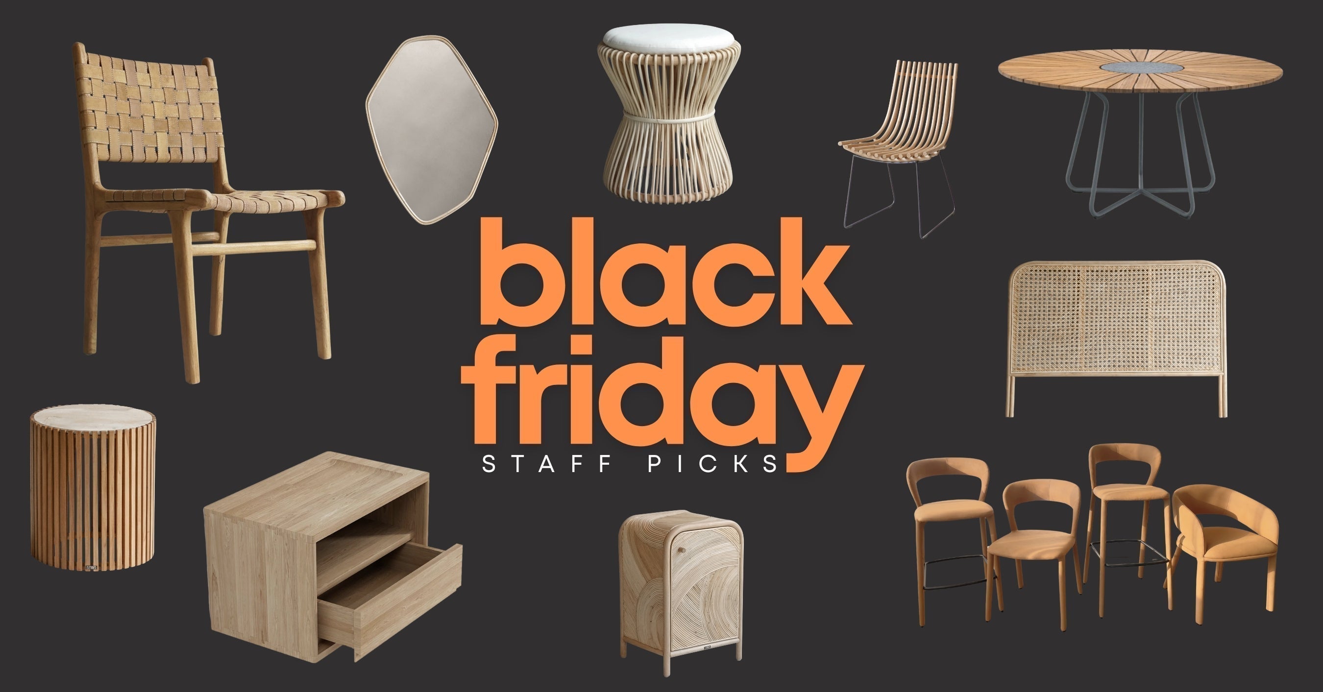 SLH Furniture Black Friday picks featuring teak and rattan designs