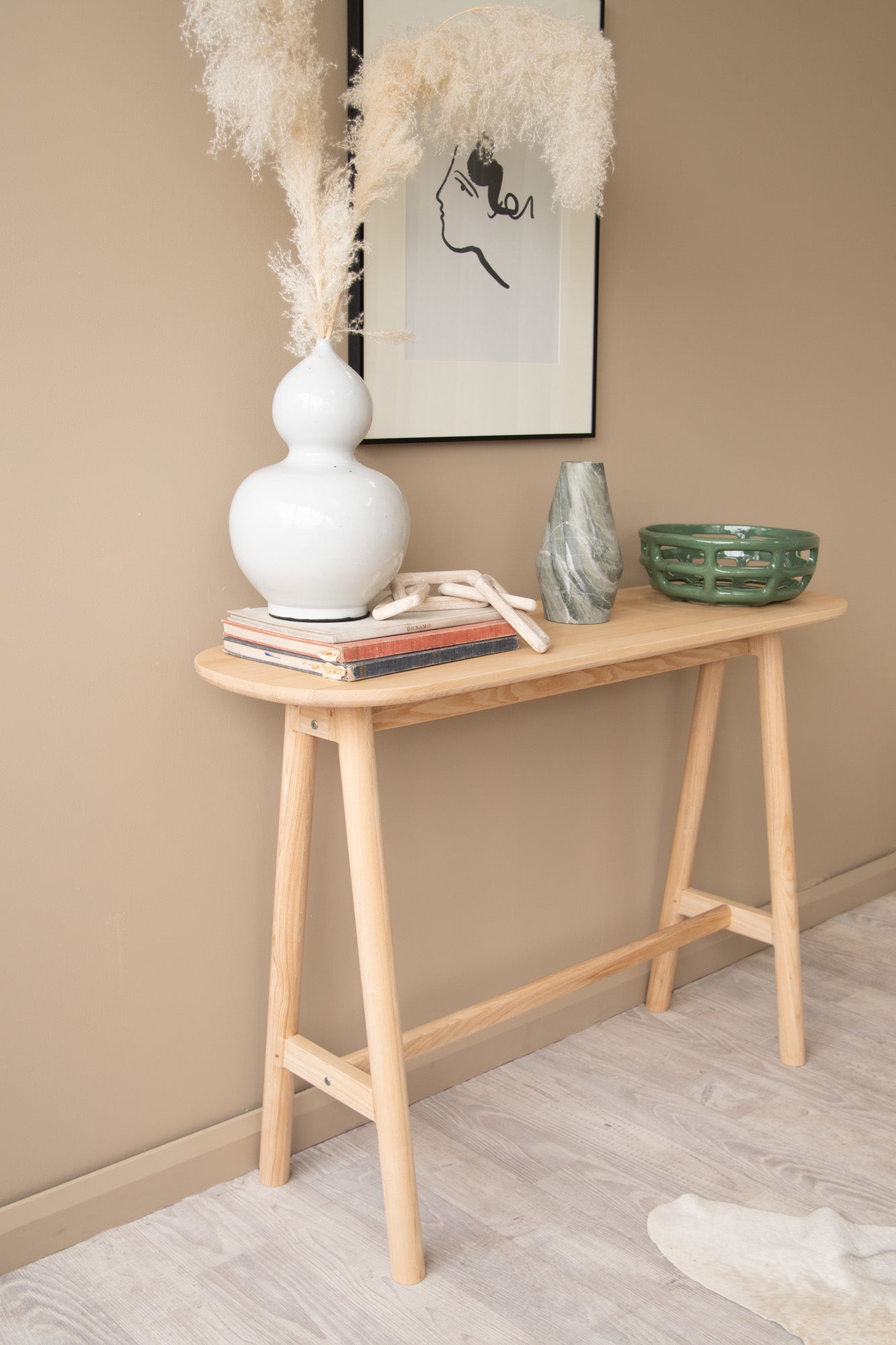 Curbus Oval Console - White Ash