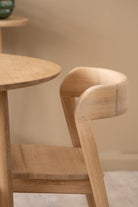 Wooden chair and table.