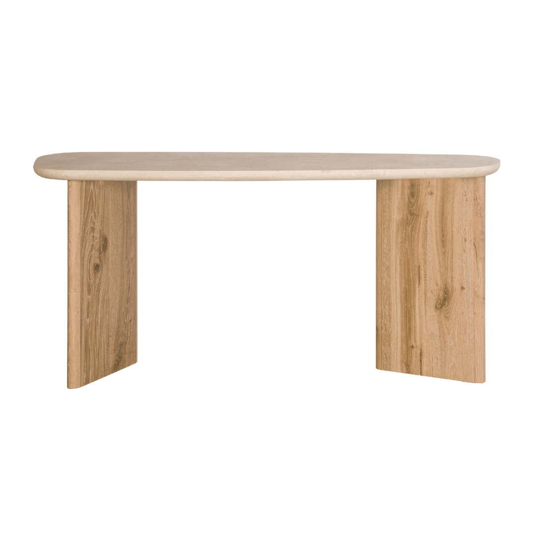 Montaro Console Table with Top Cream Marble - Natural