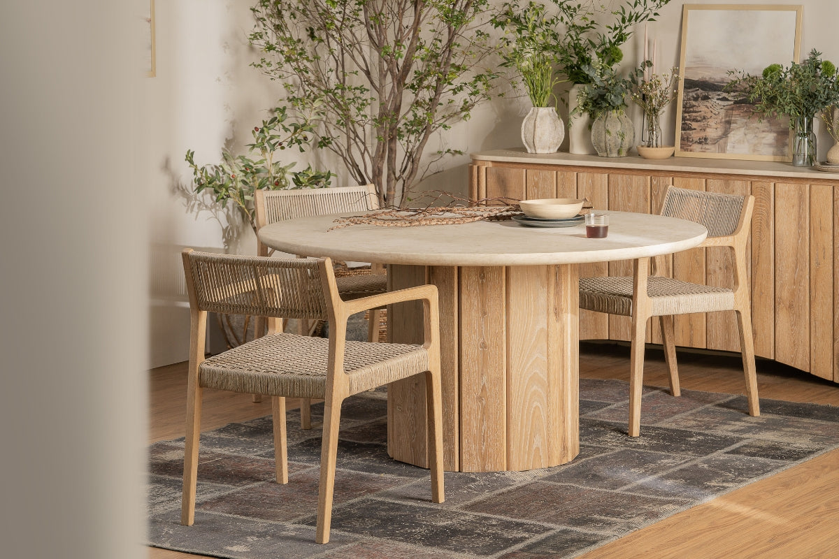 Calibre Round Dining Table with marble top