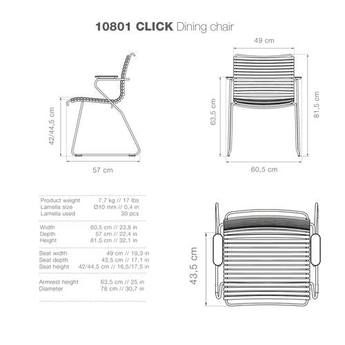 CLICK Dining Chair - High-Res Diagram