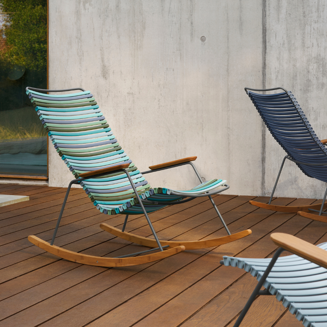 Click Rocking Chair - Multicolour Blue Stripe