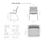 CLICK Dining chair tall back dimensions and specifications.