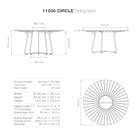 11006 CIRCLE Dining Table Dimensions