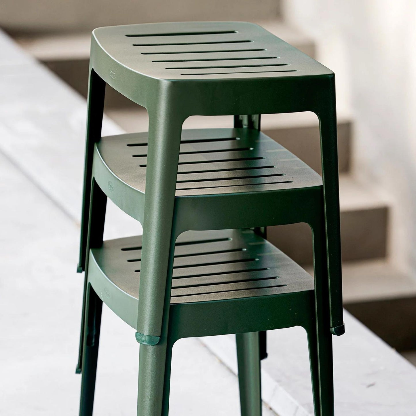 Cut Stool - Dark Green