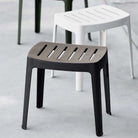 11400AS_2 Black plastic stool with slatted seat