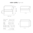 Level sofa diagram showing details.